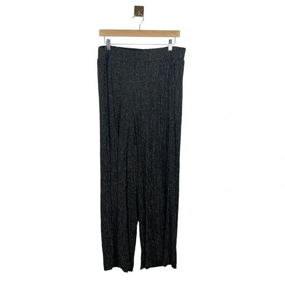 Torrid Pull On Wide Leg Stretch Lurex High-Rise Pant in Glitter Stripe Size 1X - Picture 5 of 16